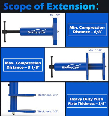 Multi Piston Brake Caliper Compression Tool Brake Caliper Press Tool Heavy Duty Brake Pad Spreader Tool, Patented