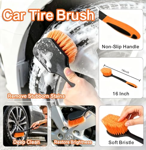 AgiiMan Car Wash Brush with Long Handle, 3-12FT Telescoping Car Cleaning Kit, Soft Bristle RV Wash Brush and Car Wash Mop for Car Truck SUV RV Boat Solar Panel House Siding Exterior Washing