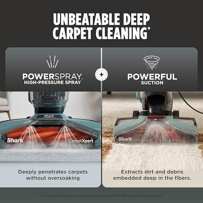 Shark CarpetXpert | Upright Carpet, Area Rug & Upholstery Cleaner | Carpet Shampooer with Handheld Spot & Stain Eliminator | 3 Cleaning Tools | Slate Green | EX151 - style: CarpetXpert HairPro + Spot & Stain