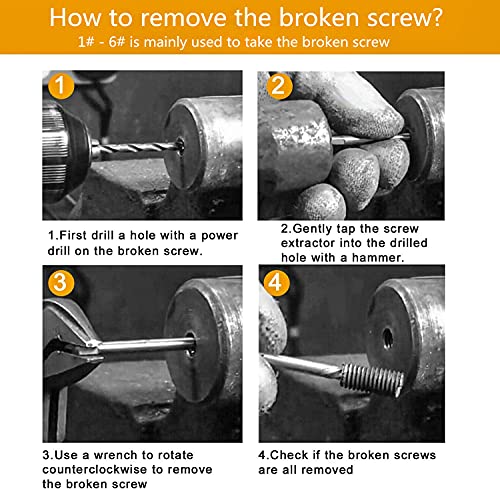 8Pcs Broken Bolt & Screw Extractor Set 1/8"-3/4" for Plumbing & Auto Repair, Fits stripped rusted fasteners | Left Hand Spiral Remover Kit, with storage case, removes broken water pipes & damaged bolts for DIYers & mechanics - size: A 1/8”- 3/4”