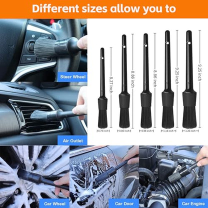 18Pcs Car Detailing Kit, Interior & Exterior Car Cleaning Tools,Detailing Brushes,Wash Mitt,Tire Brush,Towels,Duster,Microfiber Wax Applicators,Air Vent Brush
