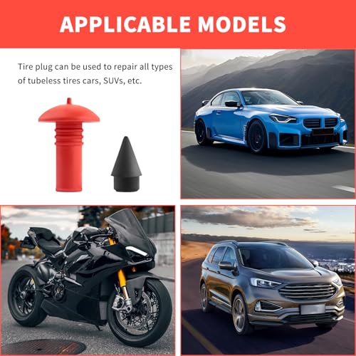 Mushroom Tire Plug Kit with 90PCS Pins,Practical Rapid Plug 2.0 Tire Repair for Flat Tire Repair Kit,Car Accessories Mushroom Plug Tire Repair Kit Fits Tubeless Tires (90pcs large mushroom heads) - color: 90pcs large mushroom heads