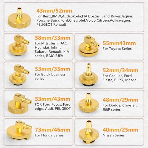 Mrcartool 10 Pcs Car Brake Bleeder Adapter Set for F118/F109 Master Cylinder Adapter with 9Pcs Brake Bleeder and 1pc Quick Coupling, Brake System Bleeding Tool Set for Ford Mazda Honda - size: 10pcs Adapters