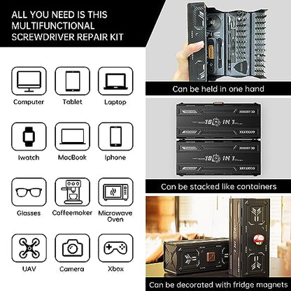 Precision Screwdriver Set with 21 Kinds of 160 Magnetic Bits, JAKEMY Multi-Bits Professional Laptop Screwdriver Repair Kit for Most Electronic Devices, Watch, Xbox, Console, Glasses, Doorbell, DIY - color: Fo168 - 180 in 1