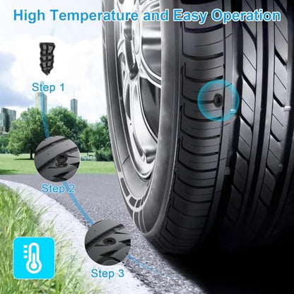 Tire Plug Kit, Tire Repair Rubber Nail Kit with Screwdriver, 2 Sizes Self-Sealing Screw-in Tire Repair Plugs, for Tubeless Tire Puncture Repair for Car, Truck, Motorcycle ﻿ (10)