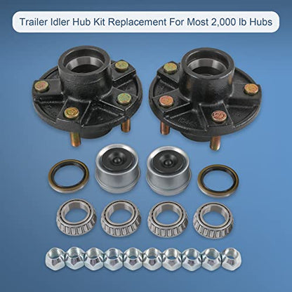 JDMSPEED 2 Trailer Idler Hub Kits 5 on 4.5" Replacement for Axle 1-1/16" Bearings 2000 lbs - 22016K