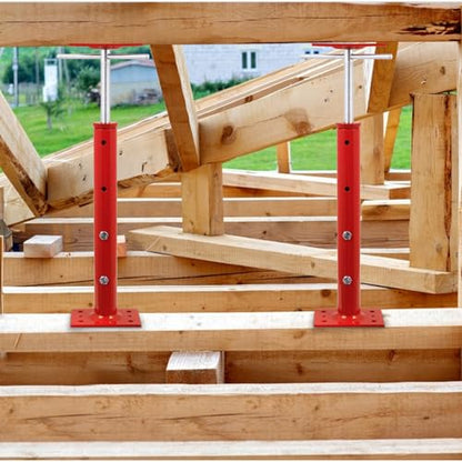 4 Pack House Jacks for Leveling 19''-36''Adjustable Support Jack,17636LBS Max Capacity Each Screw Pole Jack,for Temporary Support for Leveling-Red