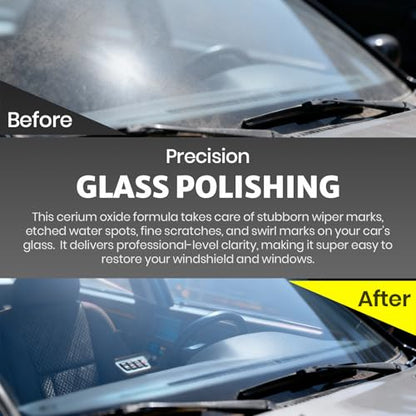 Calvana Cerium Oxide Glass Polishing Powder (1 lb) – Glass Scratch Remover for Car Windows, Restores Clarity and Removes Wiper Marks, Swirls, and Water Spots, 1 Micron - size: 1 lb Polishing Powder