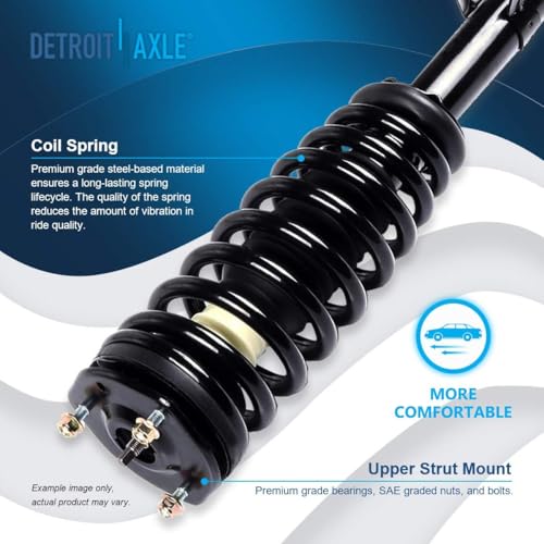 Detroit Axle - FWD Front Steering Knuckles Wheel Hub Bearings Struts Rear Shocks Replacement for Ford Fusion Lincoln MKZ Mercury Milan - size: 6AQU47650/ strut shock sway kit