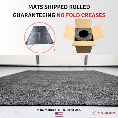 Garage Floor Mat - THICK Super Absorbent Garage Mat + Premium Rubber Mat Backing for Any Spill & Oil Pan - Better Than Oil Drain Pan - (36 x 60 in)(Made in USA)