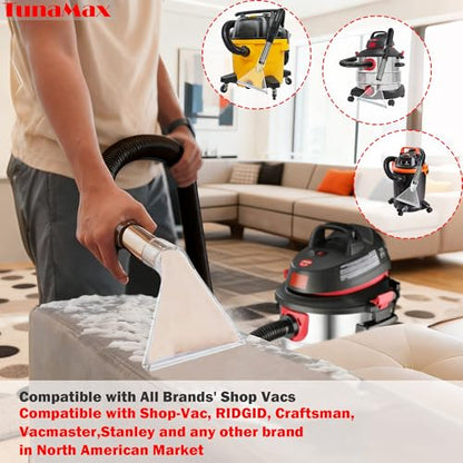 TunaMax Universal Work with All Shop Vacs Clear Extractor Attachment with 1-1/4" & 1-7/8" & 2-1/2" Adapters for Upholstery & Carpet Cleaning & Auto Detailing, Wet/dry Vacuum Extraction Accessory - size: Large
