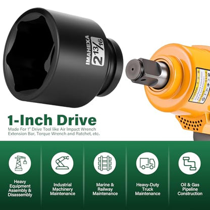 1" Drive Shallow Impact Socket,2-13/16 Inch SAE Jumbo Socket,CR-MO 6 Point for Easy Removal of Large Axle Nut（SAE) - size: 1 Inch Shallow 2-13/16", style: 1"Drive Shallow Impact Socket