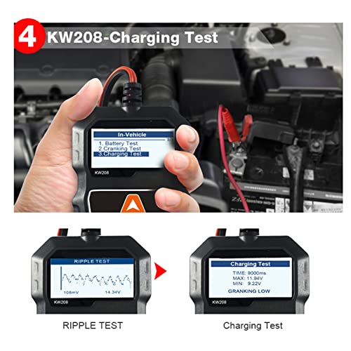 PerGar Car Battery Tester, 12V Car Battery Load Tester Digital Auto Battery Analyzer Automotive Alternator Tester for Truck Marine Motorcycle SUV Boat
