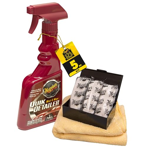 Meguiar's G10240 Smooth Surface XL Clay Kit - Includes 240 Grams of Clay Bars, Quik Detailer Spray Bottle and Microfiber Towel