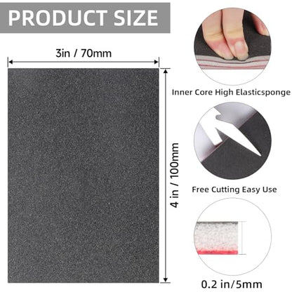32Pcs Sanding Sponge 180-3000 Grit Soft Foam Hand Sander Block | 3x4 Inch Soft Foam Absorbs Vibration, Hook and Loop Backing, Reduces Hand Fatigue - size: 32pcs Mix Grit, style: Aluminum