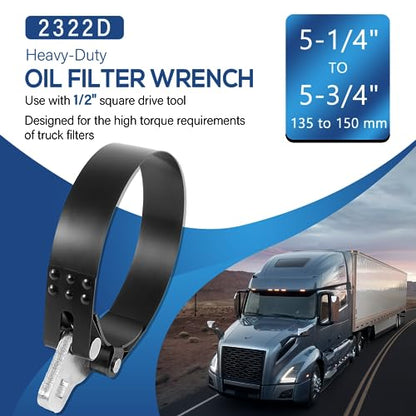 Bonbo 2322D Heavy-Duty Oil Filter Wrench 5-1/4" to 5-3/4" for Use With 1/2" Square Drive Tool