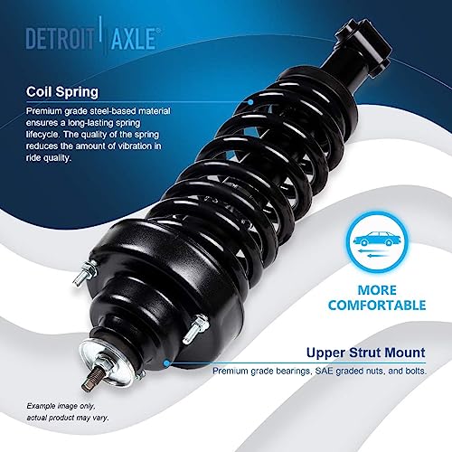 Detroit Axle - Rear Steering Knuckles w/Hubs + Quick Struts w/Coil Spring Replacement for Ford Explorer Mountaineer - 4pc Set - size: 4QU47704/ Big strut kit