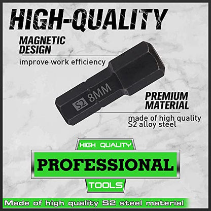SWANLAKE 26-Piece Hex Head Allen Wrench Drill Bit Set, 1/4" Hex Shank Quick Change Bit Holder, Metric (1.5mm - 8mm) and SAE (5/64" - 5/16"), S2 Steel Hex Bits Set - style: Classic Version