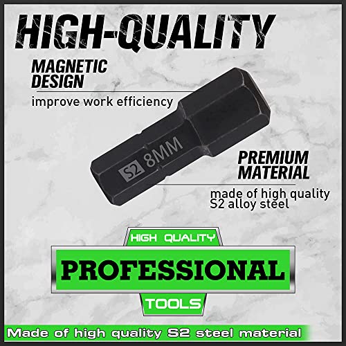 SWANLAKE 26-Piece Hex Head Allen Wrench Drill Bit Set, 1/4" Hex Shank Quick Change Bit Holder, Metric (1.5mm - 8mm) and SAE (5/64" - 5/16"), S2 Steel Hex Bits Set - style: Classic Version