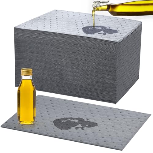 Kidum 120 Pcs 15 x 19.7 Inch Oil Absorbent Pads Oil Mat Absorbing Automotive Water Absorbent Mat Oil Spill Mat for Absorbing Protecting Home Garage Basement (15 x 19.7 Inch)