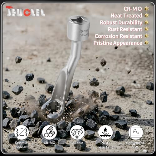 3PCS 1/2" Dr. 12 Point Common Rail Injection Fuel Line Socket Set | 14mm 17mm 19mm, Open Socket Wrench Kit, Diesel Engine Temperature Removal Tool, Exhaust Gas Temp Sensor Extractor - size: 3PCS 14 & 17 & 19MM