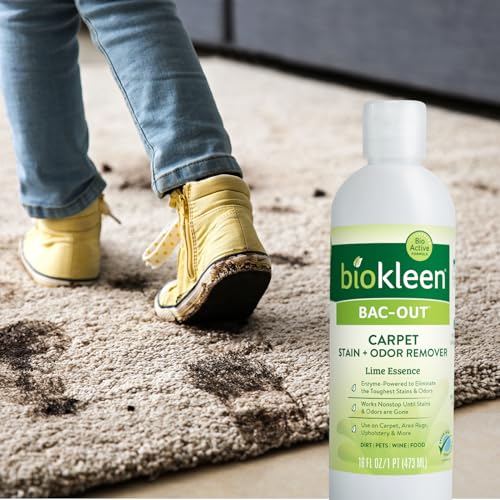 Biokleen Bac-Out Carpet Stain Remover Enzymatic, Destroys Stains & Odors Safely, for Pet Urine, Laundry, Diapers, Wine, Carpets, More, Eco-Friendly, Plant-Based - size: 128 Fl Oz (Pack of 2)