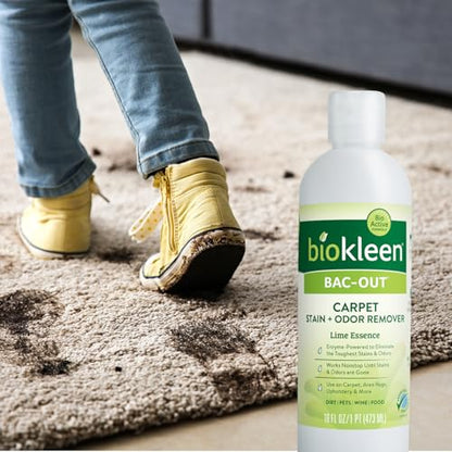 Biokleen Bac-Out Carpet Stain Remover Enzymatic, Destroys Stains & Odors Safely, for Pet Urine, Laundry, Diapers, Wine, Carpets, More, Eco-Friendly, Plant-Based - size: 128 Fl Oz (Pack of 2)