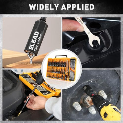 58-Piece Magnetic Impact Nut Driver Set, Metric & SAE Mini Combination Wrench Set, Impact Socket Adapter, 3LBS Magnetic Pickup Tool, Wing Nut Driver, Universal Socket, 1/4'' Quick-change Bit Extension - style: 58-Piece New Version