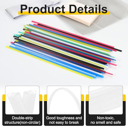 HARFINGTON 1set(20pcs) Plastic Welding Rods 8inch PP Welding Strips Welder Rods for Car Bumper Kayak Daily Repair Plastic Welder Car Bumpers, White - color: White