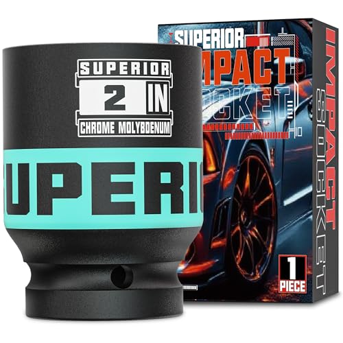 1" Drive Impact Socket, 2 Inch Deep Socket, SAE Axle Nut Socket, 6 Point, CR-MO, Automotive, Truck Maintenance, Heavy Equipment Repair - size: 1" Drive 2 Inch Deep