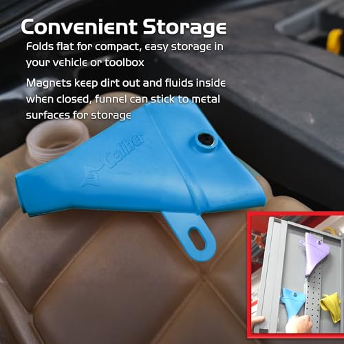 Caliber Flex & Fold, Flexible Funnel for Automotive & General Use, Small Funnel, Blue