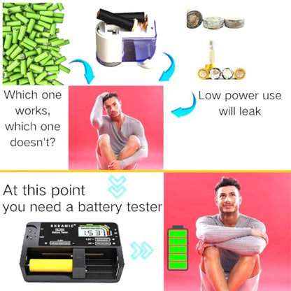 Battery Tester for AA AAA C D 9V & Case Household Batteries Battery Checker