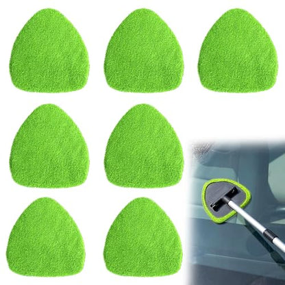 7 Pcs Microfiber Windshield Cleaning Tool Bonnets Car Windshield Cleaner Replacement Pads Washable Reusable Interior Auto Window Cleaners Washing Pads Replaceable Cleaning Bonnets(Fit 5”)