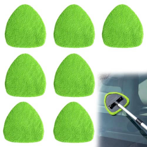 7 Pcs Microfiber Windshield Cleaning Tool Bonnets Car Windshield Cleaner Replacement Pads Washable Reusable Interior Auto Window Cleaners Washing Pads Replaceable Cleaning Bonnets(Fit 5”)