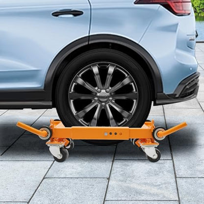 1T Hydraulic Car Wheel Dolly, Galvanized Heavy Duty Car Dolly Jack with Wheel for Vehicle Positioning & Jacking, Vehicle Positioning Jack for Moving Cars Trucks Trailers Motorcycles（Yellow）