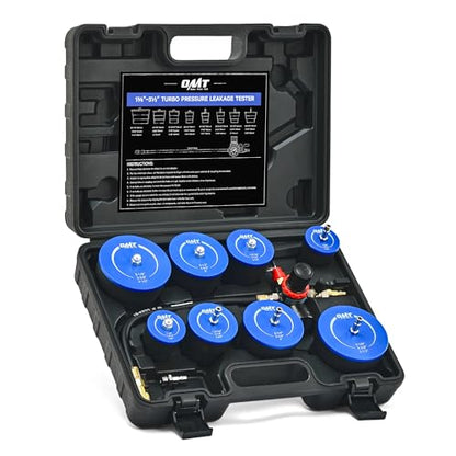 Orion Motor Tech Turbo System Leakage Tester Kit, 10pc Turbo Boost Leak Tester Set with 4 Pairs of Stepped Adapters 1-3/8" to 3-1/2", Turbo Pressure Leakage Tester for Cooling Emissions Exhaust Pipes - color: black