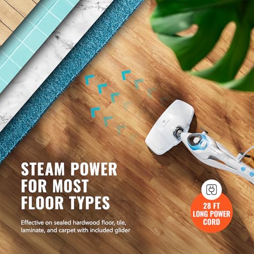 PurSteam 10-in-1 Steam Mop, Floor Steamer with Detachable Handheld Steam Cleaner for Tile, Hardwood Floors | Steam Mop with 10 Accessories | Detachable Steam Cleaner for Hard Floors, Stone, Hardwood, Tile | Washable Dirt Grip Pads - size: Large
