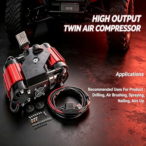 CKMTA12 High Output Twin Air Compressor for Universal, Red | High Output, Universal - color: CKMTA12 Red