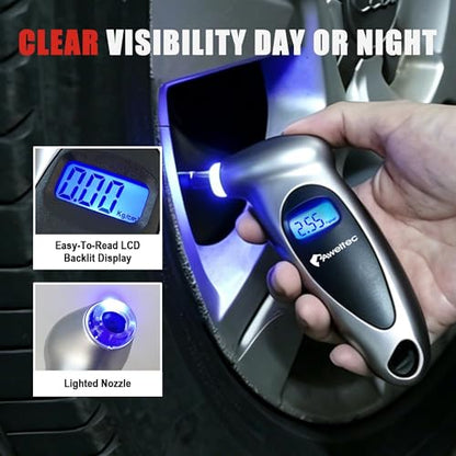 Digital Tire Pressure Gauge,Accurate Cars Air Gauge 150 PSI,Silver | 0-150PSI Calibrated,Accurate in 0.1 Increments,4 Measurement Units,Backlight LCD&Nozzle Light,for Everyday Vehicles - color: Silver(1PK), size: 1 Pack