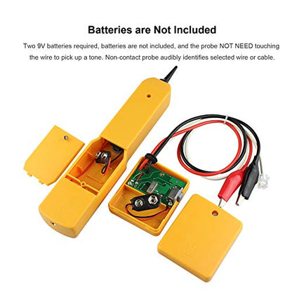 Electrical Wire Tracer Circuit Tester w/Tone Generator & Probe Kit, Cable Signal Locator Tester, Test Circuit Continuity, Network Telephone Line, Automotive Circuit Identify Tools w/Clips & RJ11 Plug