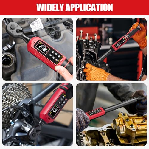SUERCUP 3/8" 1/2" Digital Torque Wrench, 0.66-44.29Ft.Lb & 3.8-250.8Ft.Lb | ±1% Accuracy, 0.9-60N.m & 5.1-340Nm Electric Torque Wrench Set, for Auto Repair, Lug Nuts, Engine, Suspension, Moto & Bicycle - size: 3/8"&1/2" 0.9-60N.m&5.1-340N.m