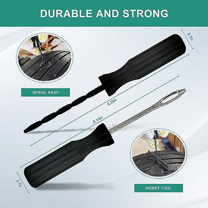 TT-M26 Tubeless Tire Repair Kits, 26pcs Compact Tire Puncture Repair Kit, Tire Repair Tools and Tire Repair Plugs for Cars Motorcycles… - size: 26 PCS