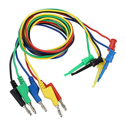 Sumnacon 39 Inch Multimeter Test Lead Set - 5 Pcs Stackable Banana Plug to Test Hook Wire Cable Kit with Protective, Flexible Wire Leads for Electrical Testing 500V/5A | Multimeter 500V/5A Test Lead Set, Flexible Wire Leads for Electrical Testing,39 Inch