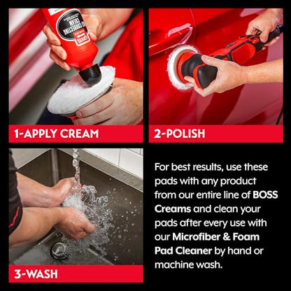 Griot's Garage BOSS Microfiber Fast Cutting Pads for Car Detailing, Polishing and Maximum Paint Correction, Orbital Polisher Buffing Pads, 6”, Set of 2 - size: 6 Inch Pads (Set of 2)