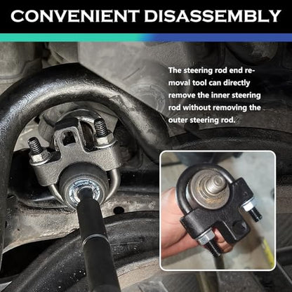 3/8" Drive Inner Tie Rod Removal Tool,U-Shaped Low-Profile Inner Tie Rod Tool with Non-Slip Teeth,Universal Ties Rods End Removals Tools Car Tools for Car Truck SUV