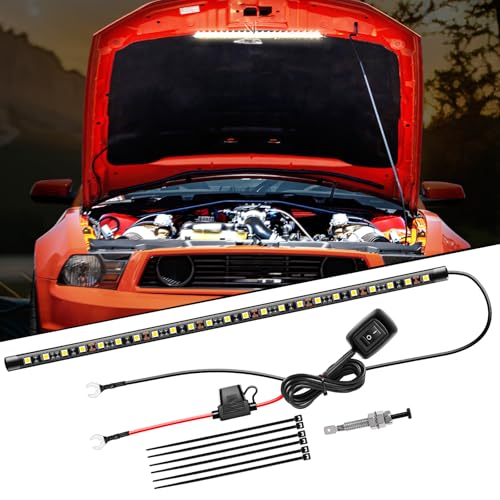 Nilight Under Hood Light Strip 21 LED Waterproof Underhood Work Lights with On/Off Switch Blade Fuse Engine Bay Repair Lamp White 12V for Car Truck SUV - size: 15.7 inch 1 piece
