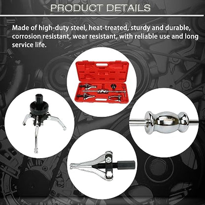 ReluxGo 3 Jaw Gear Bearing Slide Hammer Puller Set, Universal Internal & External Gear Pulley Puller Set for Pulling Out Gears Bearings
