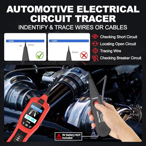 Circuit Breaker Finder Tool, Battery Tester, AC DC Voltage Tester, Fuel Injector Tester, 9V-30V Automotive Circuit Tester with 40FT Cable, P180 - style: P180