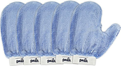 CleanAide Microfiber Terry Weave Dusting & Polishing Mitt, Lint-Free, Scratch-Free, Ultra-Soft, for Home Cleaning & Auto Detailing, 5-Pack