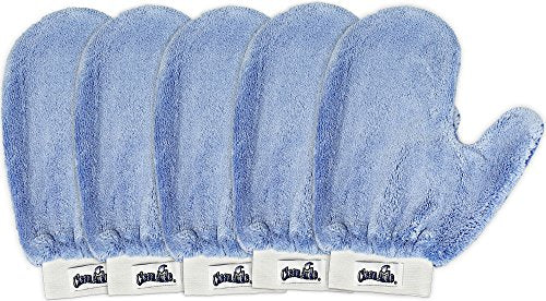 CleanAide Microfiber Terry Weave Dusting & Polishing Mitt, Lint-Free, Scratch-Free, Ultra-Soft, for Home Cleaning & Auto Detailing, 5-Pack